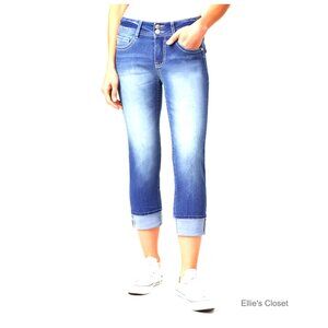 Insta Stretch Denim Cropped Jeans Mid-Rise Skinny Fit